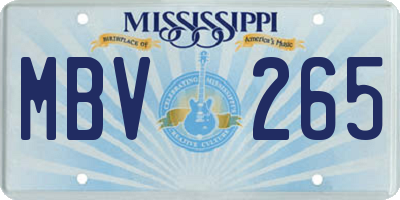 MS license plate MBV265