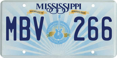 MS license plate MBV266