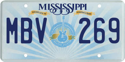 MS license plate MBV269