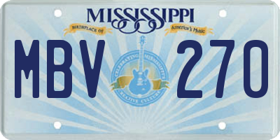 MS license plate MBV270
