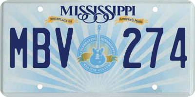MS license plate MBV274
