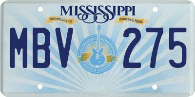 MS license plate MBV275