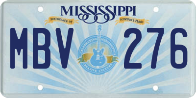 MS license plate MBV276