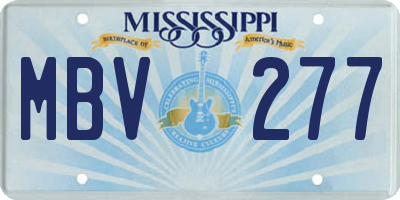 MS license plate MBV277