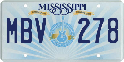 MS license plate MBV278