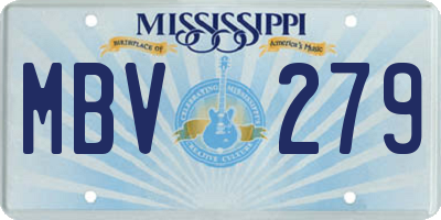 MS license plate MBV279