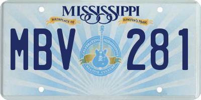 MS license plate MBV281