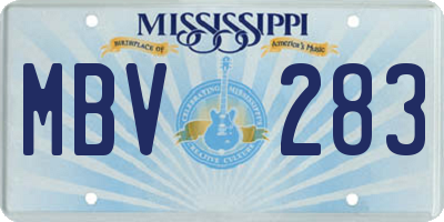 MS license plate MBV283