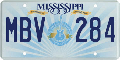 MS license plate MBV284