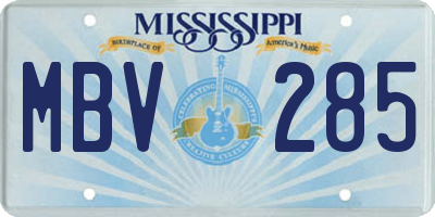 MS license plate MBV285