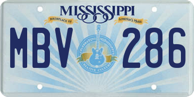 MS license plate MBV286
