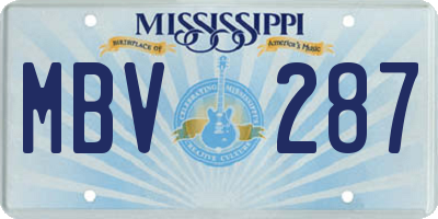 MS license plate MBV287