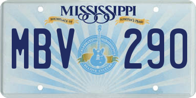 MS license plate MBV290