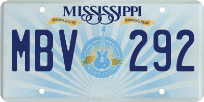 MS license plate MBV292