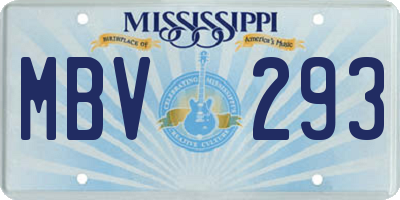 MS license plate MBV293