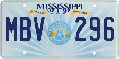 MS license plate MBV296