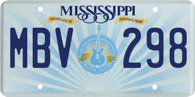 MS license plate MBV298