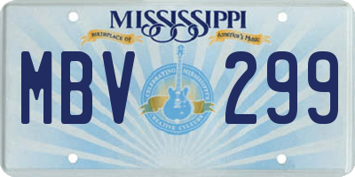 MS license plate MBV299