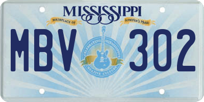 MS license plate MBV302