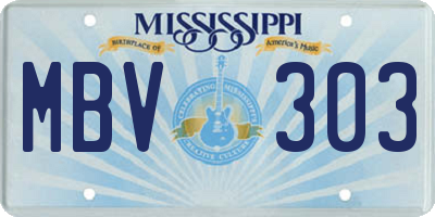 MS license plate MBV303