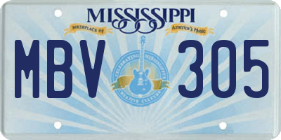 MS license plate MBV305