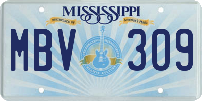 MS license plate MBV309