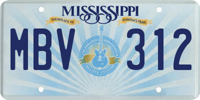 MS license plate MBV312