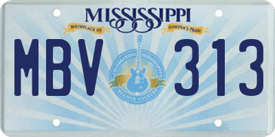 MS license plate MBV313