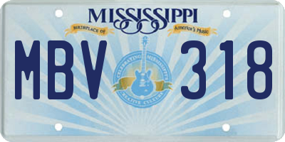 MS license plate MBV318