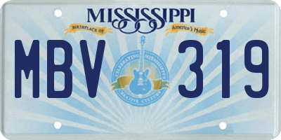 MS license plate MBV319