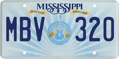 MS license plate MBV320
