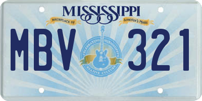 MS license plate MBV321