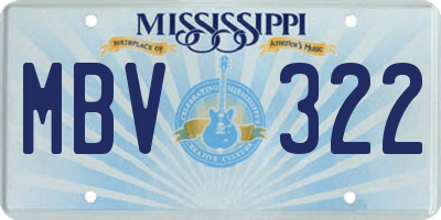 MS license plate MBV322