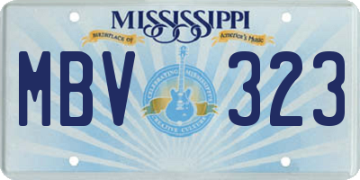 MS license plate MBV323