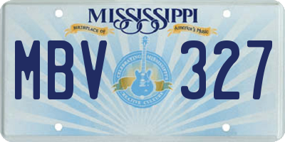 MS license plate MBV327