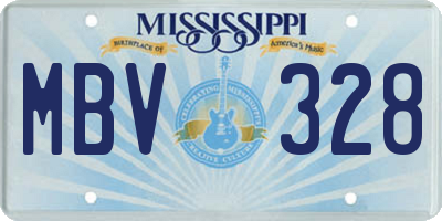MS license plate MBV328