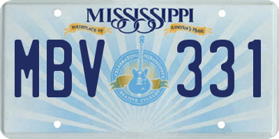 MS license plate MBV331