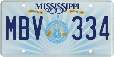 MS license plate MBV334