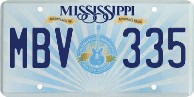 MS license plate MBV335