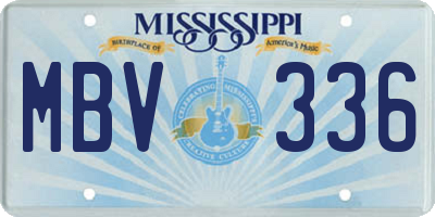 MS license plate MBV336