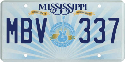 MS license plate MBV337