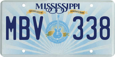 MS license plate MBV338
