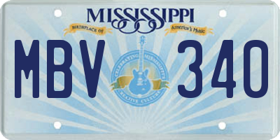 MS license plate MBV340