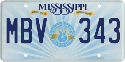 MS license plate MBV343