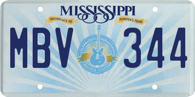 MS license plate MBV344