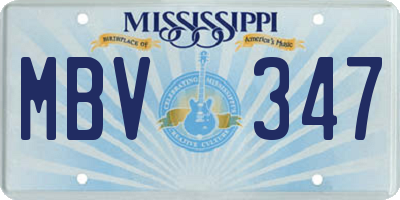 MS license plate MBV347