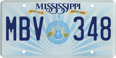 MS license plate MBV348