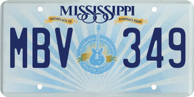 MS license plate MBV349