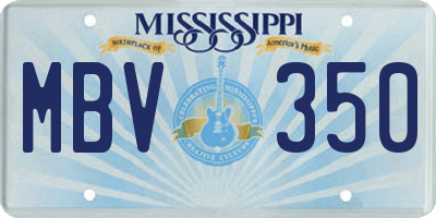 MS license plate MBV350