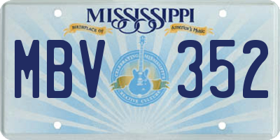 MS license plate MBV352